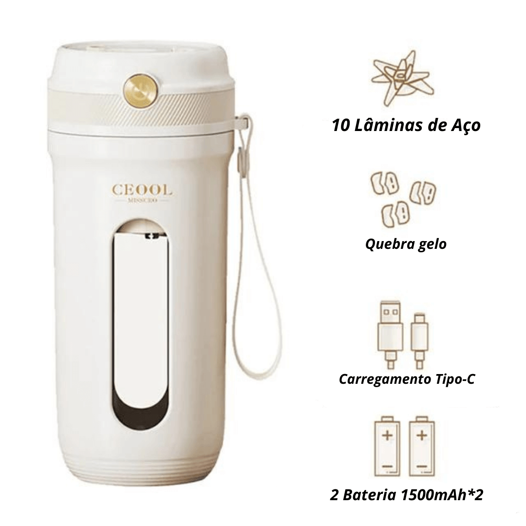 Mini Blender Liquidificador Portátil Recarregável USB - Juice Maker
