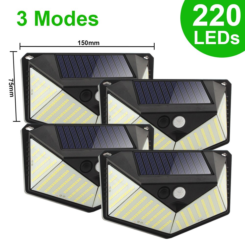 REFLETOR SOLAR DE LED 3 MODOS MULTIDIRECIONAL C/ SENSOR DE MOVIMENTO A PROVA D`ÁGUA