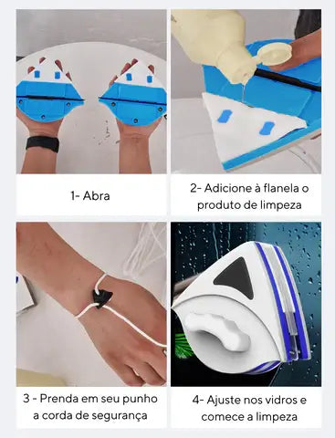 Limpador Magnético de Vidro Com Imã - GlassMaster