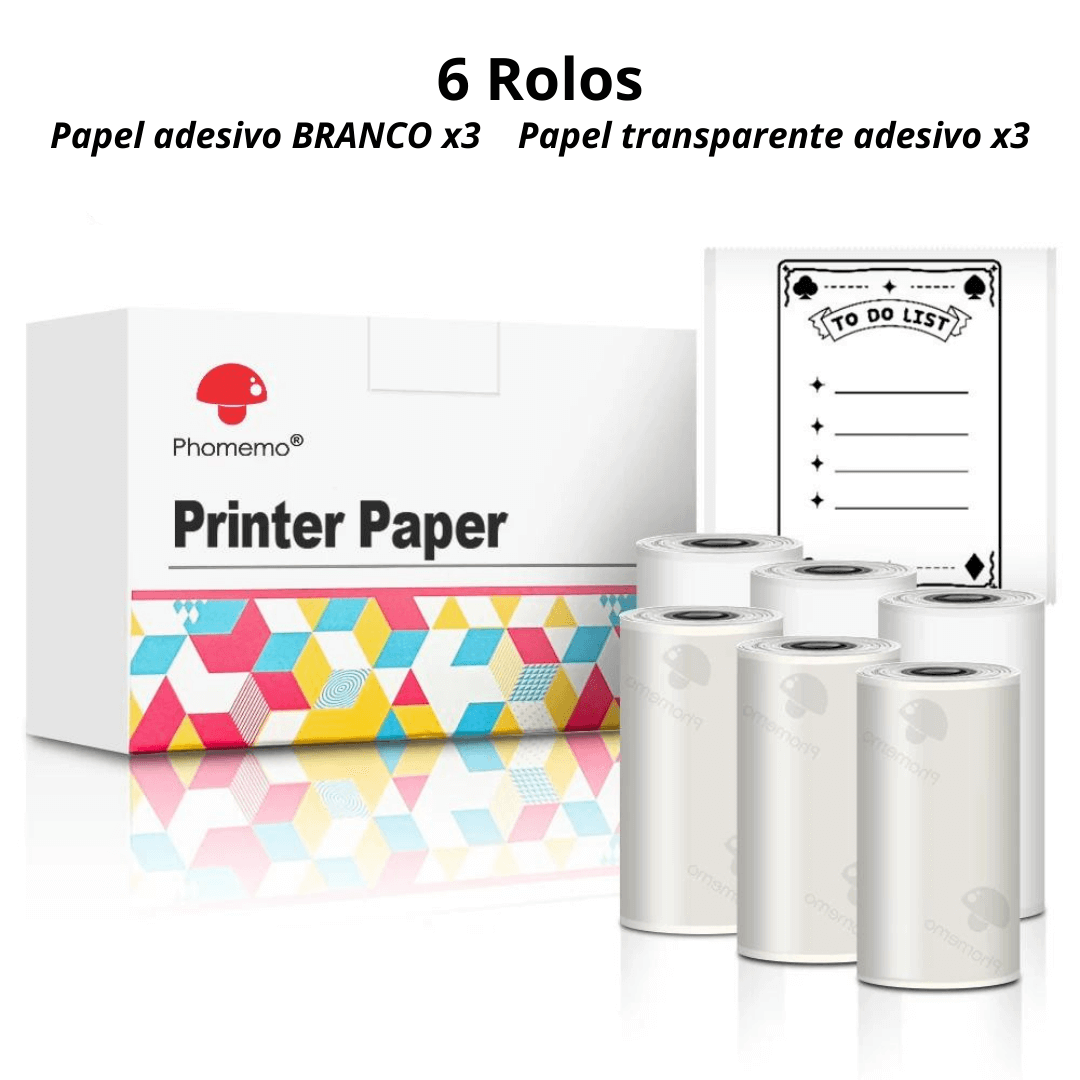 Rolos de papel térmico para a Mini Print