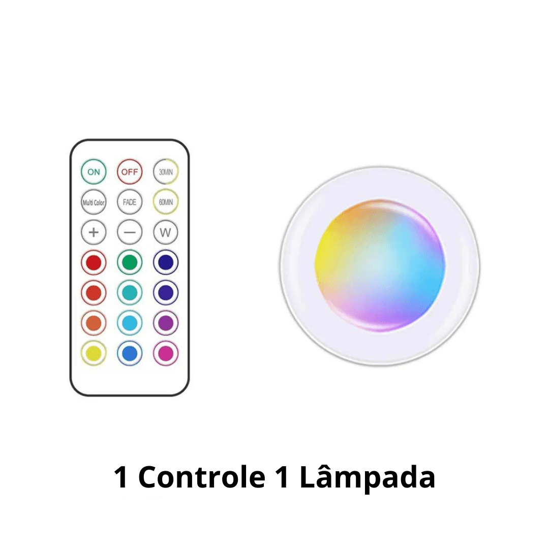 LED sem fio com Controle Remoto e Mudança De Cor