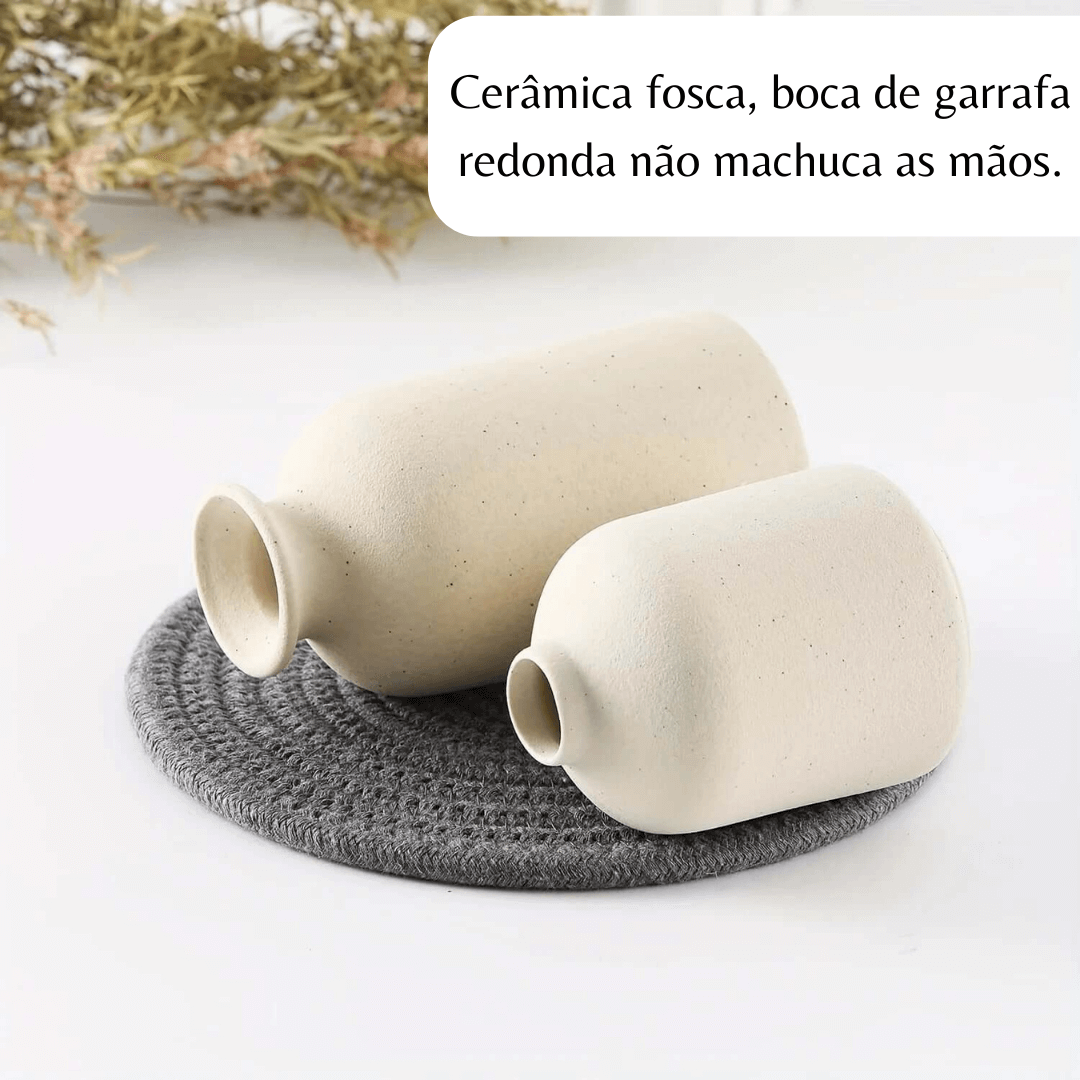 KIT DE 3 VASOS DE CERÂMICA - RusticHouse
