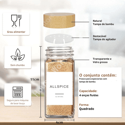 Kit Completo para Armazenar Temperos