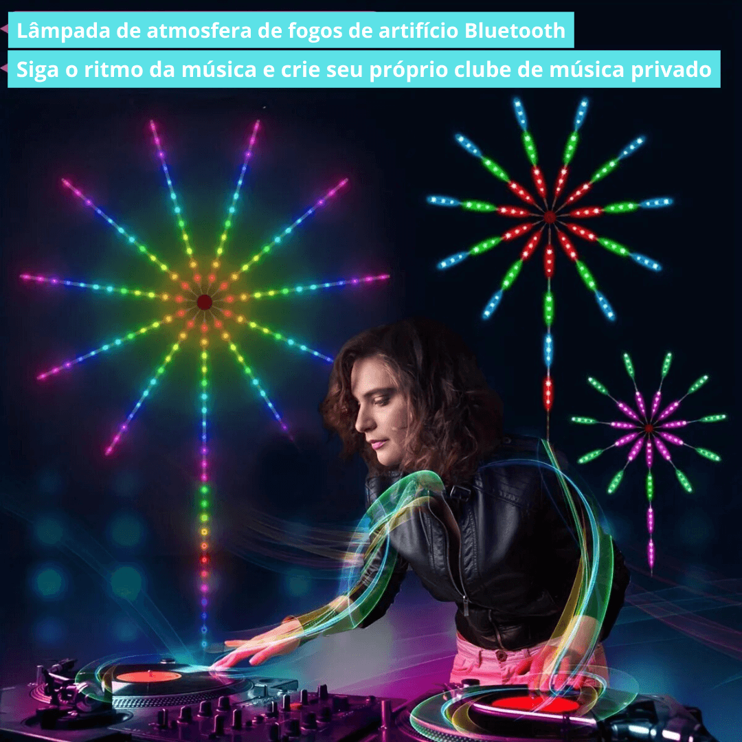 Fita LED com Efeito Fogos de Artificio, Multicolorido USB - LuckMax