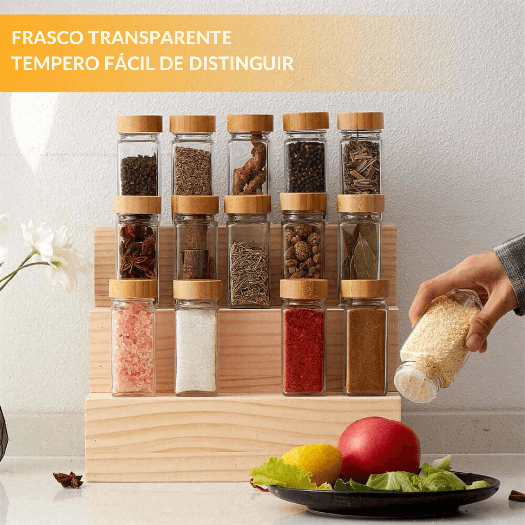 Kit Completo para Armazenar Temperos