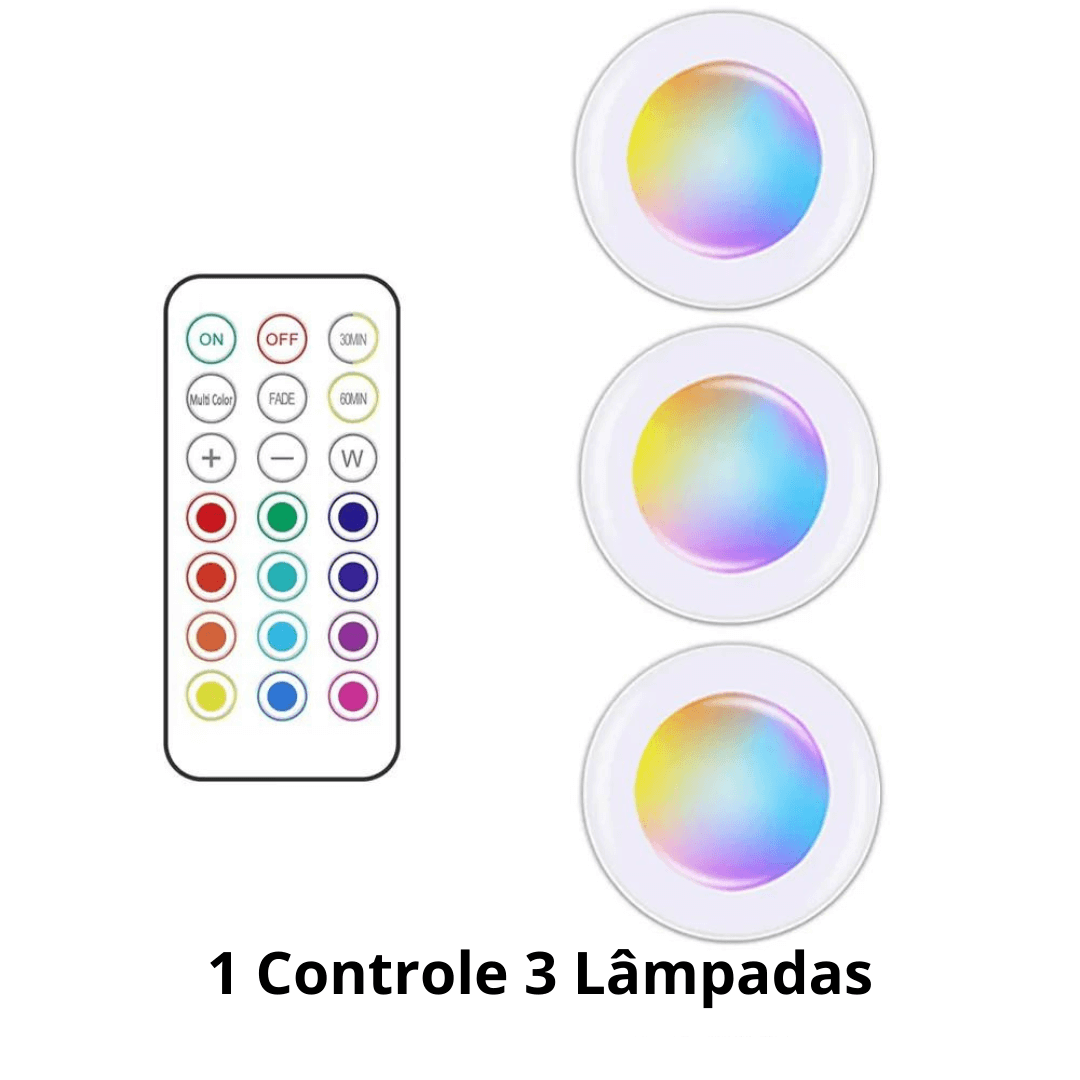 LED sem fio com Controle Remoto e Mudança De Cor