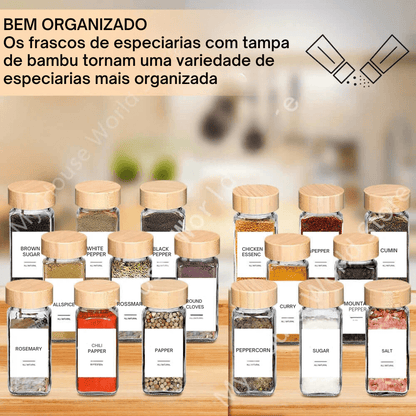 Kit Completo para Armazenar Temperos