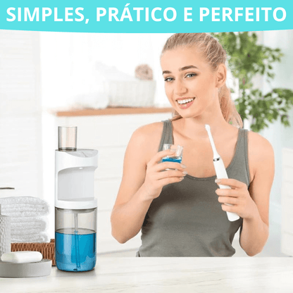 DISPENSADOR AUTOMÁTICO DE ENXAGUANTE BUCAL, ANTI-VAZAMENTOS + 2 COPOS