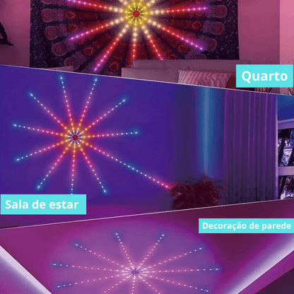 Fita LED com Efeito Fogos de Artificio, Multicolorido USB - LuckMax