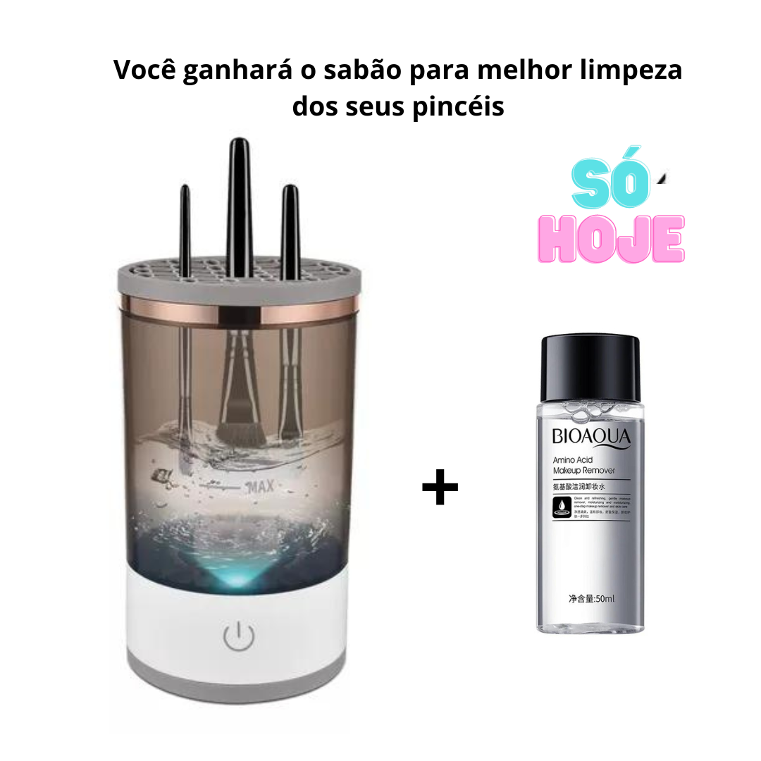 Limpador de Pincel de Maquiagem Elétrico - CleanPro + sabão  limpeza dos pincéis