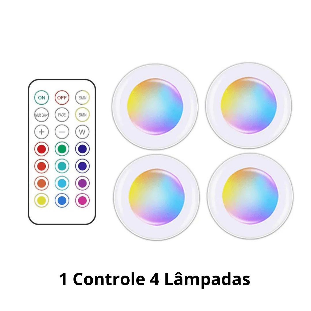 LED sem fio com Controle Remoto e Mudança De Cor
