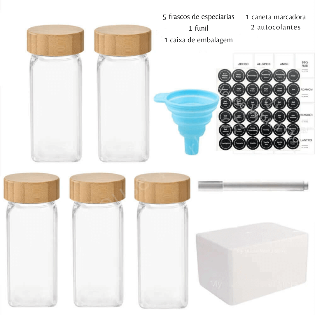 Kit Completo para Armazenar Temperos