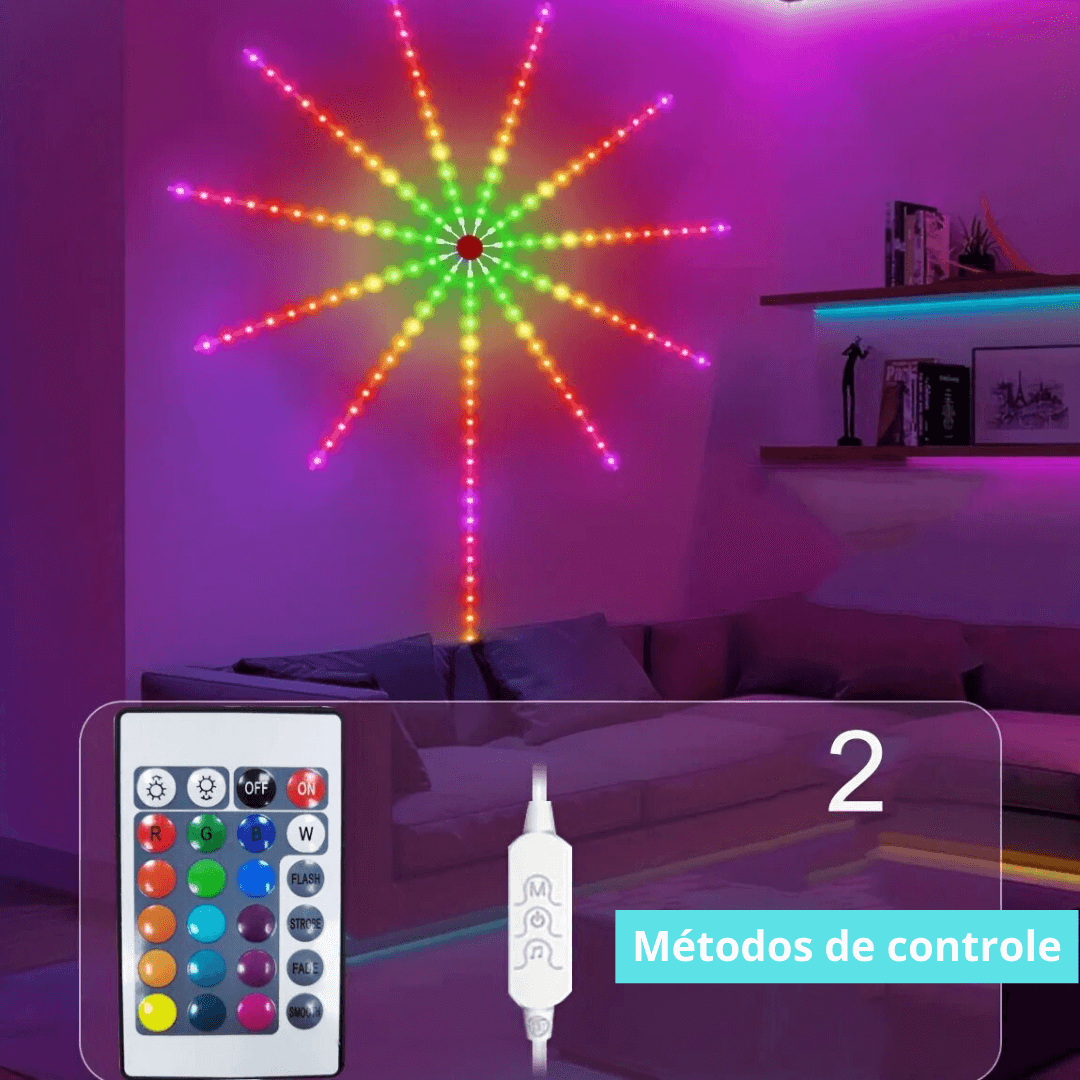 Fita LED com Efeito Fogos de Artificio, Multicolorido USB - LuckMax