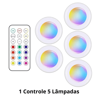 LED sem fio com Controle Remoto e Mudança De Cor