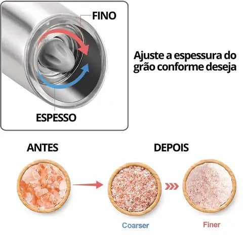 MOEDOR DE SAL E PIMENTA ELETRICO COM SENSOR