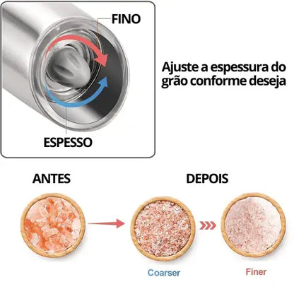 MOEDOR DE SAL E PIMENTA ELETRICO COM SENSOR