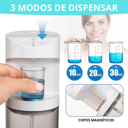 DISPENSADOR AUTOMÁTICO DE ENXAGUANTE BUCAL, ANTI-VAZAMENTOS + 2 COPOS