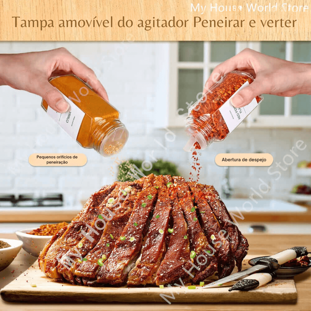 Kit Completo para Armazenar Temperos