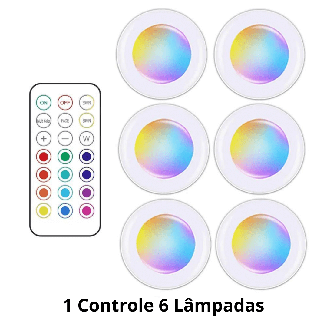 LED sem fio com Controle Remoto e Mudança De Cor