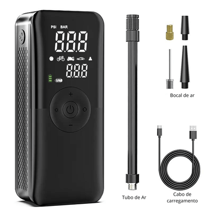 Mini Bomba de Ar Recarregável - Compressor Digital