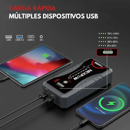 EnergyMax™ - Arrancador de Batería Con 11.000 mAh