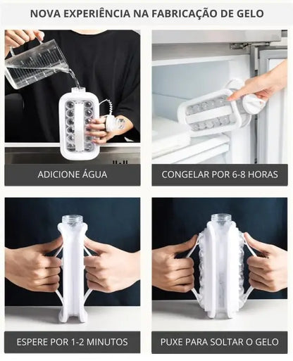 Forma De Gelo 2 Em 1 - Garrafa ICE BALL