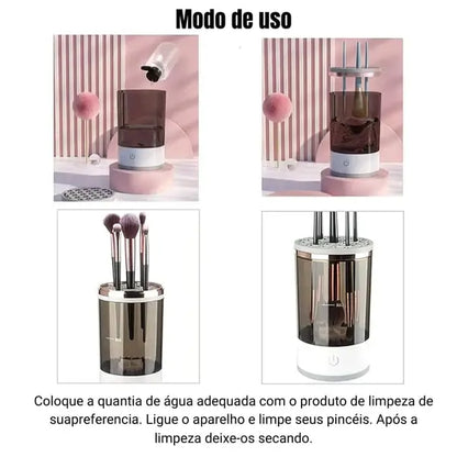 Limpador de Pincel de Maquiagem Elétrico - CleanPro + sabão  limpeza dos pincéis