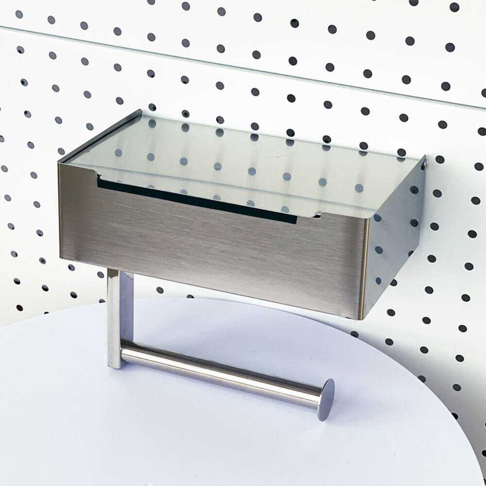 Suporte de papel higiênico com caixa de armazenamento