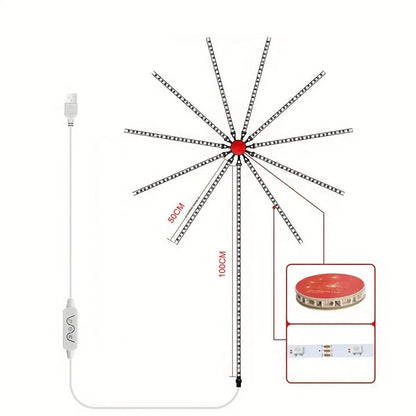 Fita LED com Efeito Fogos de Artificio, Multicolorido USB - LuckMax