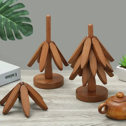 3X TAPETES DE MESA + SUPORTE EM DESIGN DE ÁRVORE - Nature's Harmony Set