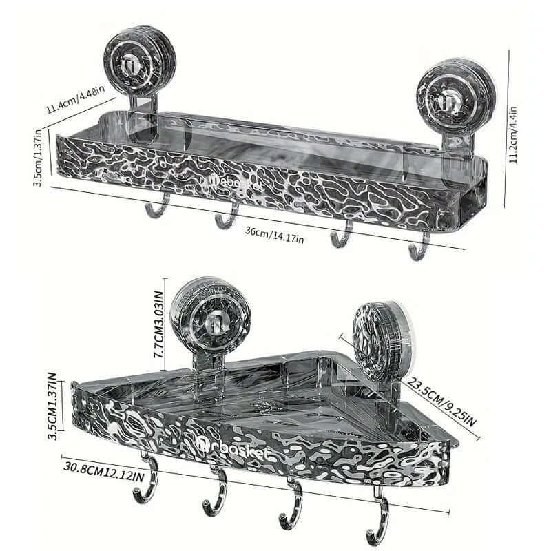 Kit de Prateleira para Banheiro com Ventosa | Instalação Rápida e Design Moderno