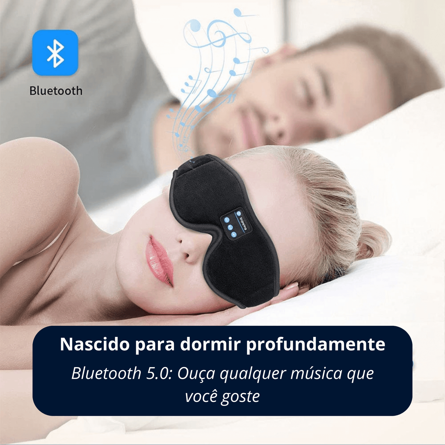 Fone de ouvido Bluetooth Com Bloqueio de Luz e Ruídos - Durma Bem