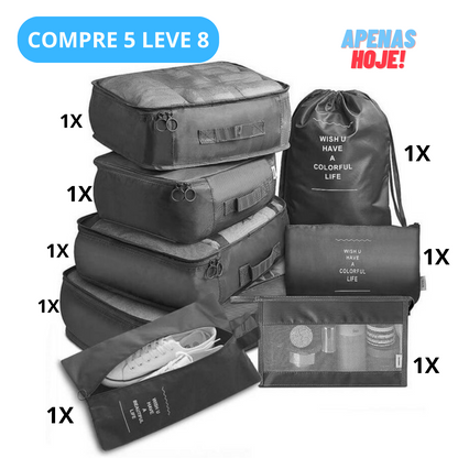 Kit de Bolsas organizadoras á prova d'água (+3 de Brinde)