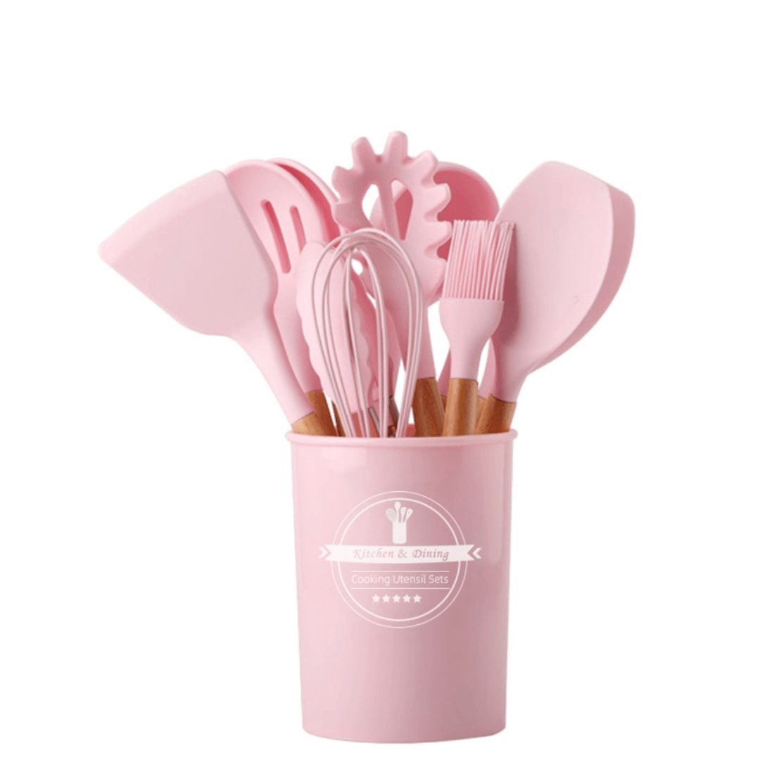 Jogo De Utensílios De Cozinha De Silicone (Kit 12 Peças)