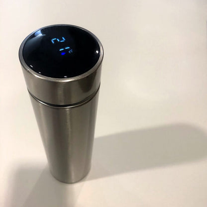 Garrafa Térmica com medidor de temperatura digital de Aço Inox 500ml - Bedy Red