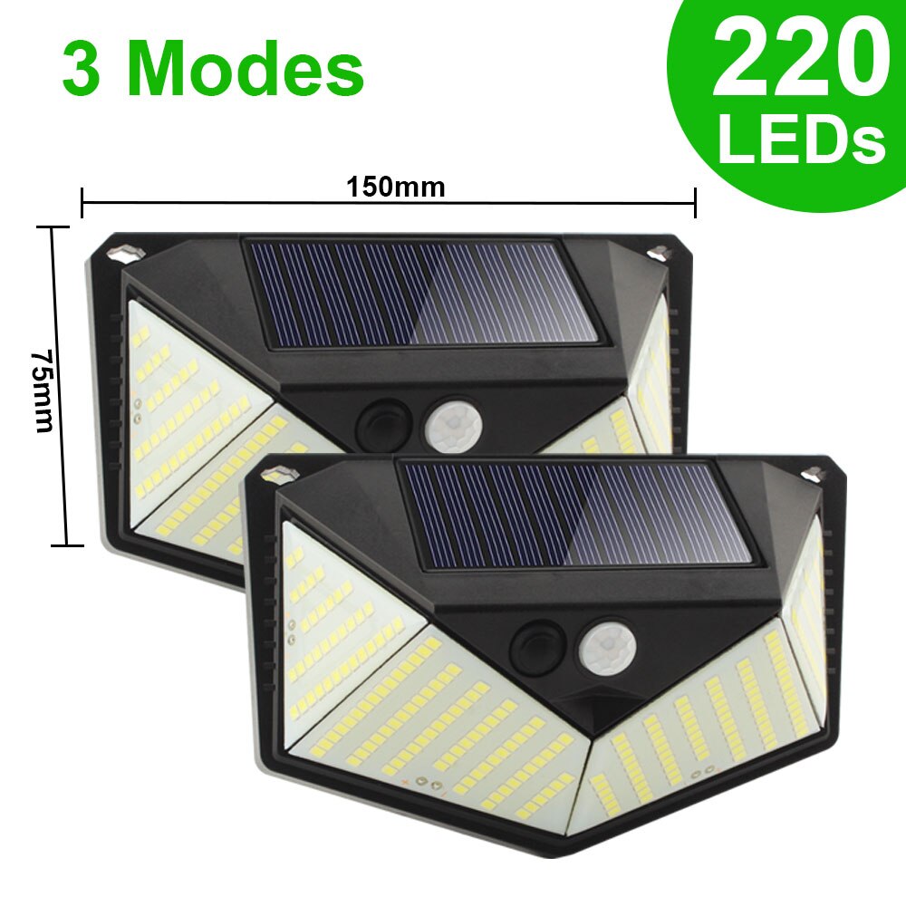 REFLETOR SOLAR DE LED 3 MODOS MULTIDIRECIONAL C/ SENSOR DE MOVIMENTO A PROVA D`ÁGUA